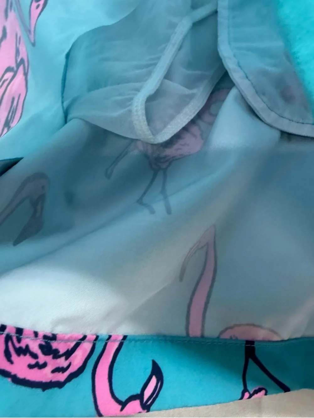 chubbies men’s Teal Swim 5.5 inch Shorts with Pink‎ Flamingo Print size XL